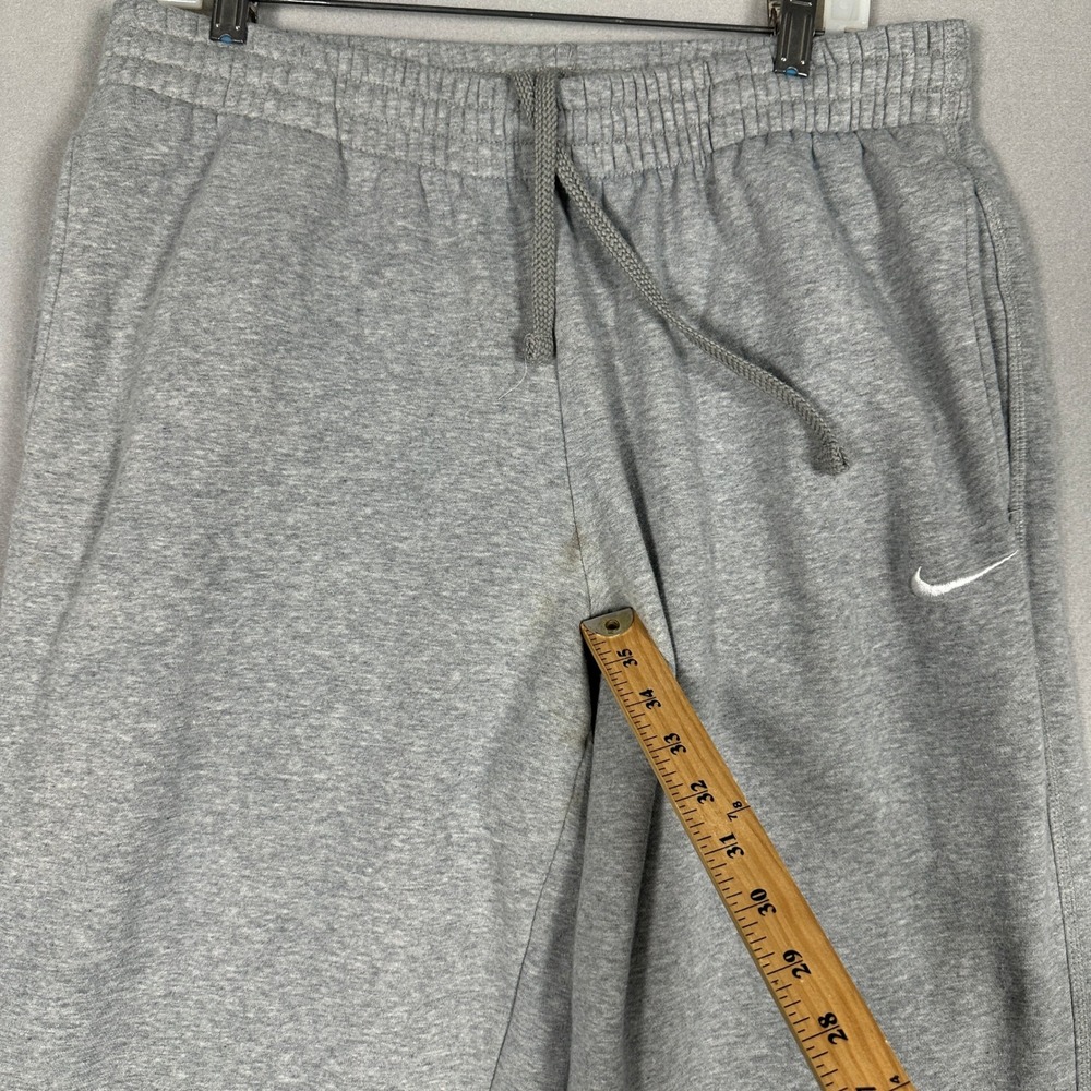 Nike Sweatpants Mens XL Grey Fleece Relaxed Straight Leg Swoosh Stretch Waist - Picture 6 of 12